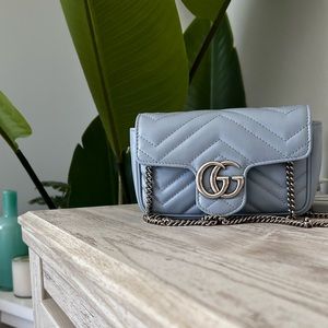 Calfskin Matelasse Super Mini GG Marmont Shoulder Bag